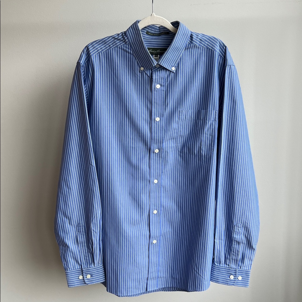 Eddie Bauer Blue With White Stripe Shirt